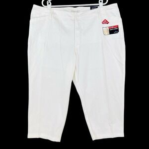 St. John's Bay Women's White Secretly Slender Capri Pants Size 24W Stretch‎ NWT